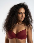 Sutien costum de baie rovaswim rosu push-up cu bretele reglabile